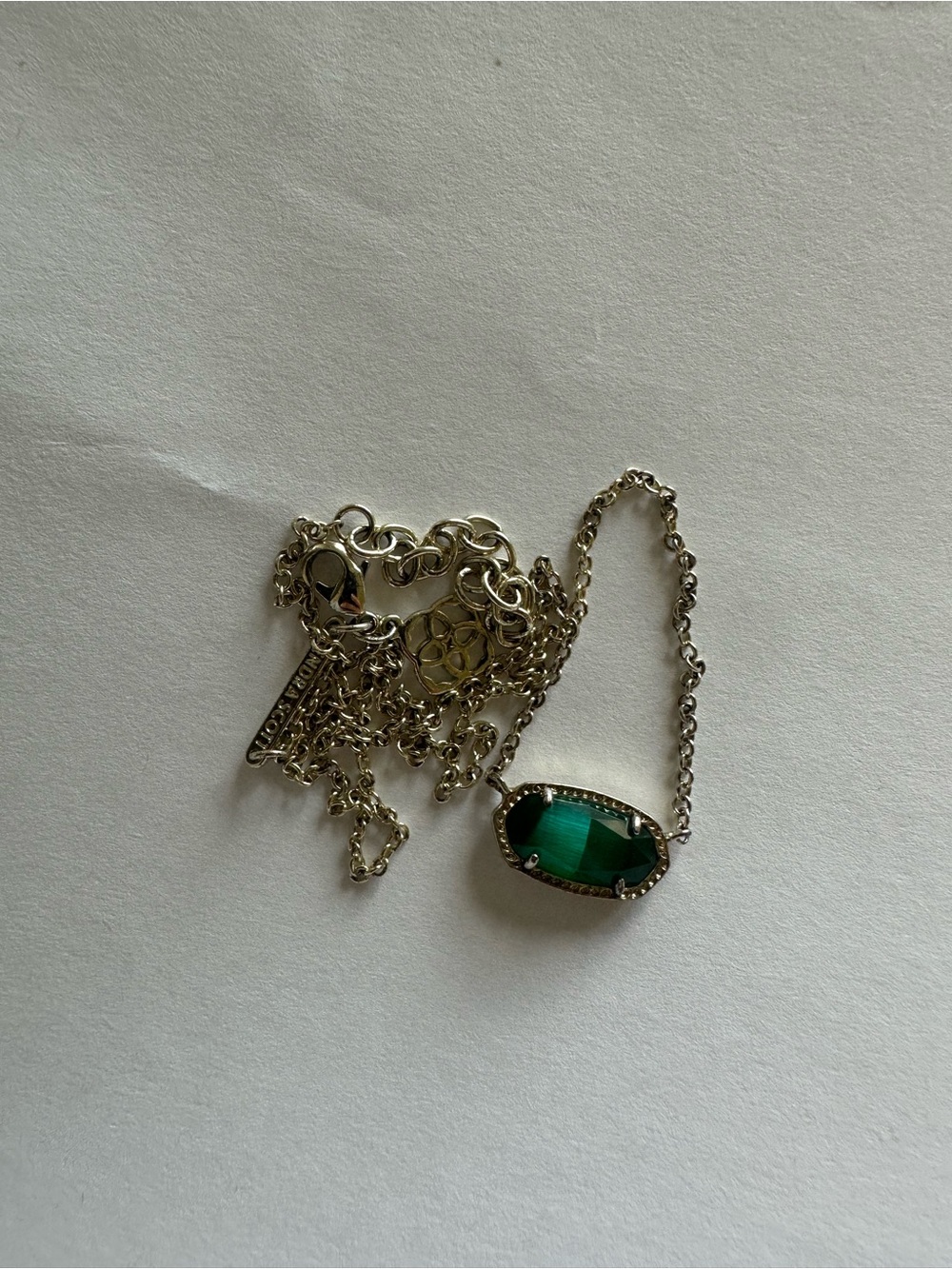 Kendra Scott Necklace with Green Oval Pendant
